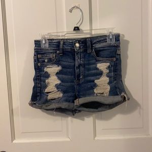 Distressed Stretchy American Eagle Jean Shorts